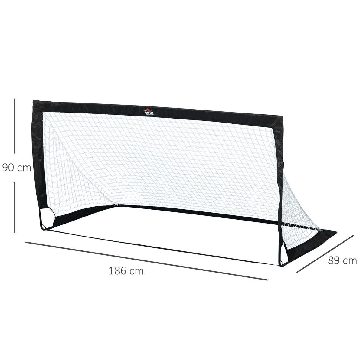 Balizas de Futebol Dobráveis Balizas de Futebol para Crianças e Adultos com Saco de Transporte para Exterior Jardim Treino 183x90x90 cm Preto — foto 3