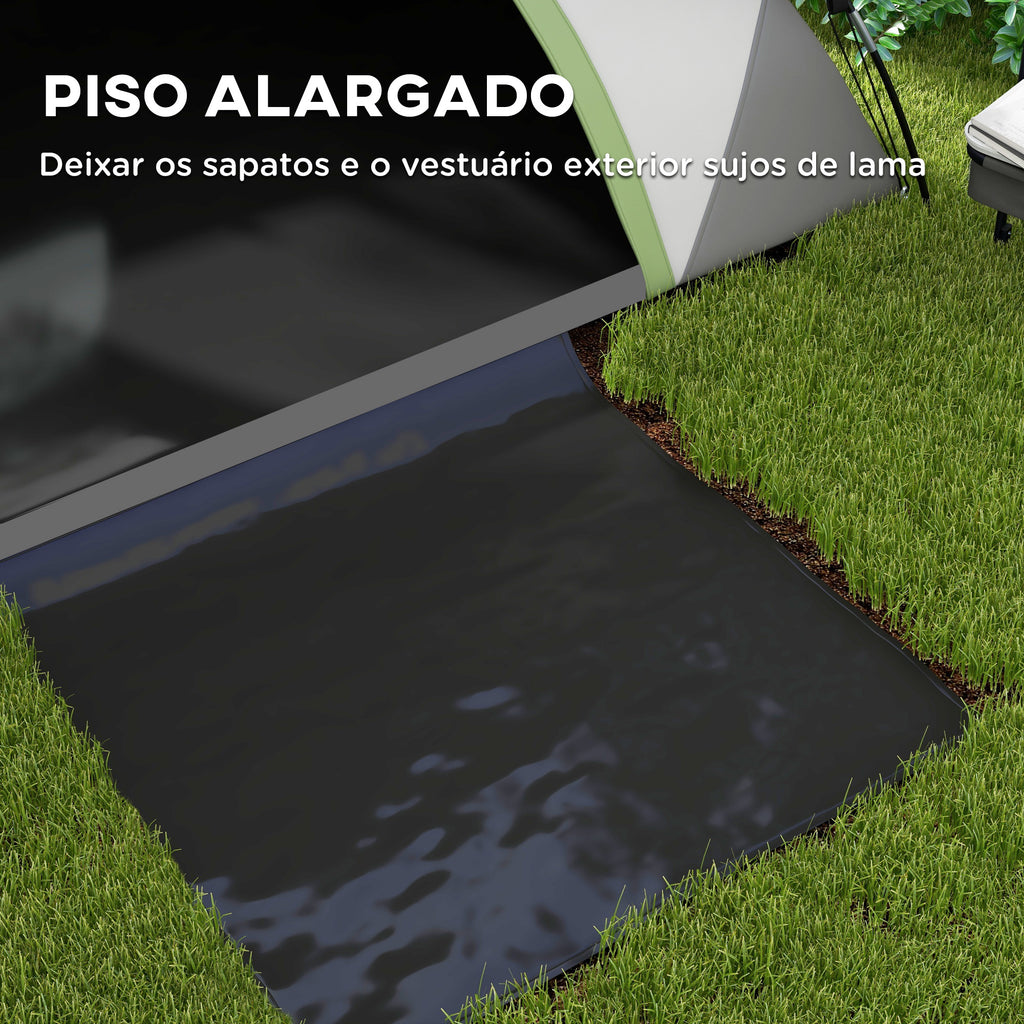 Tenda de Campismo para 1-2 Pessoas Tenda de Campismo Dobrável com Janela e Bolsa de Transporte Impermeável 3000 mm 210x150x110 cm Verde — foto 5