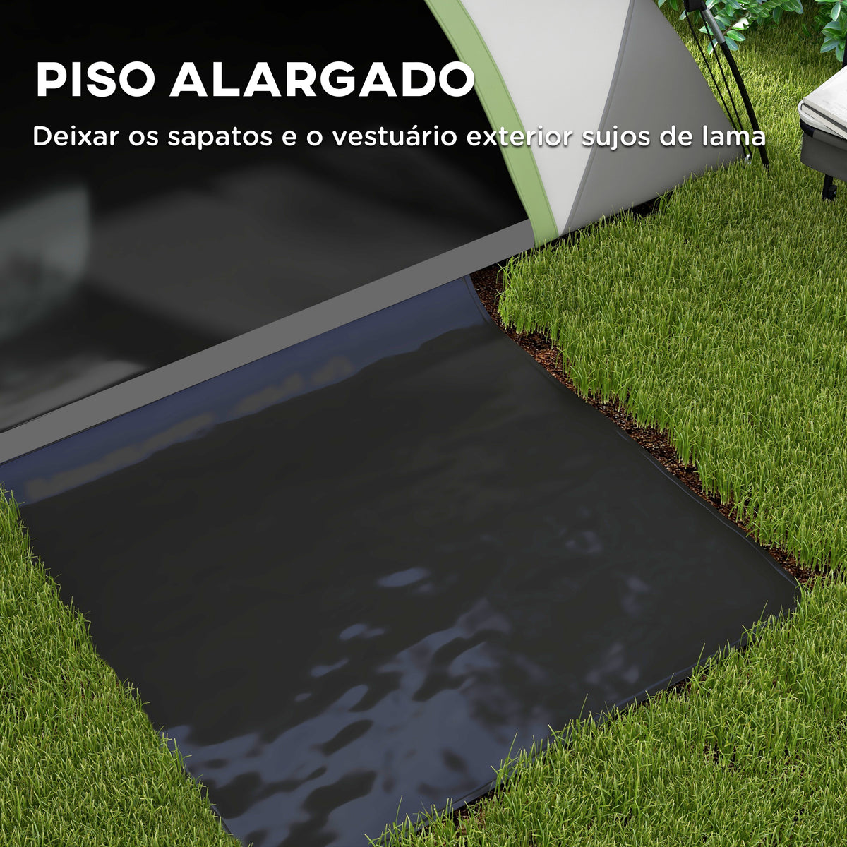 Tenda de Campismo para 1-2 Pessoas Tenda de Campismo Dobrável com Janela e Bolsa de Transporte Impermeável 3000 mm 210x150x110 cm Verde — foto 5