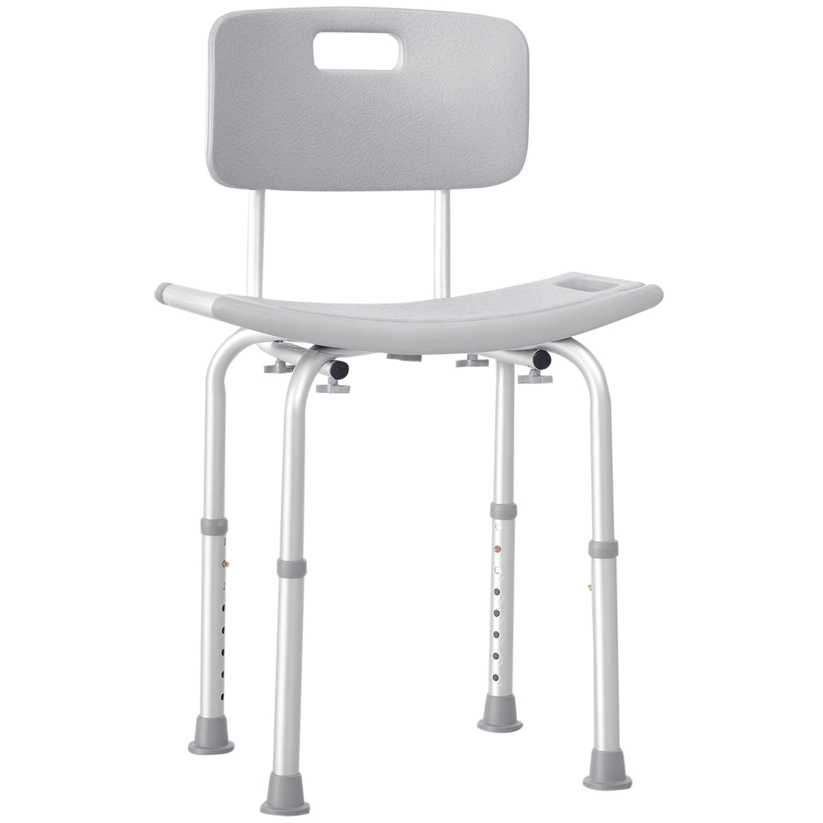 Cadeira para Duche Antiderrapante com Altura Ajustável em 8 Níveis Cadeira de Banho 50,6x43x71-88 cm Cinza — foto 1