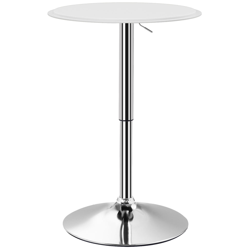 Mesa de Bar com Altura Ajustável Giratória 360° com Base Redonda Mesa Alta Moderna para Cozinha Sala de Jantar Ø63x67-93 cm Branco — foto 1