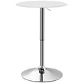 Mesa de Bar com Altura Ajustável Giratória 360° com Base Redonda Mesa Alta Moderna para Cozinha Sala de Jantar Ø63x67-93 cm Branco — foto 1