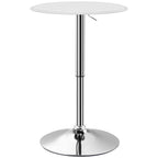 Mesa de Bar com Altura Ajustável Giratória 360° com Base Redonda Mesa Alta Moderna para Cozinha Sala de Jantar Ø63x67-93 cm Branco — foto 1
