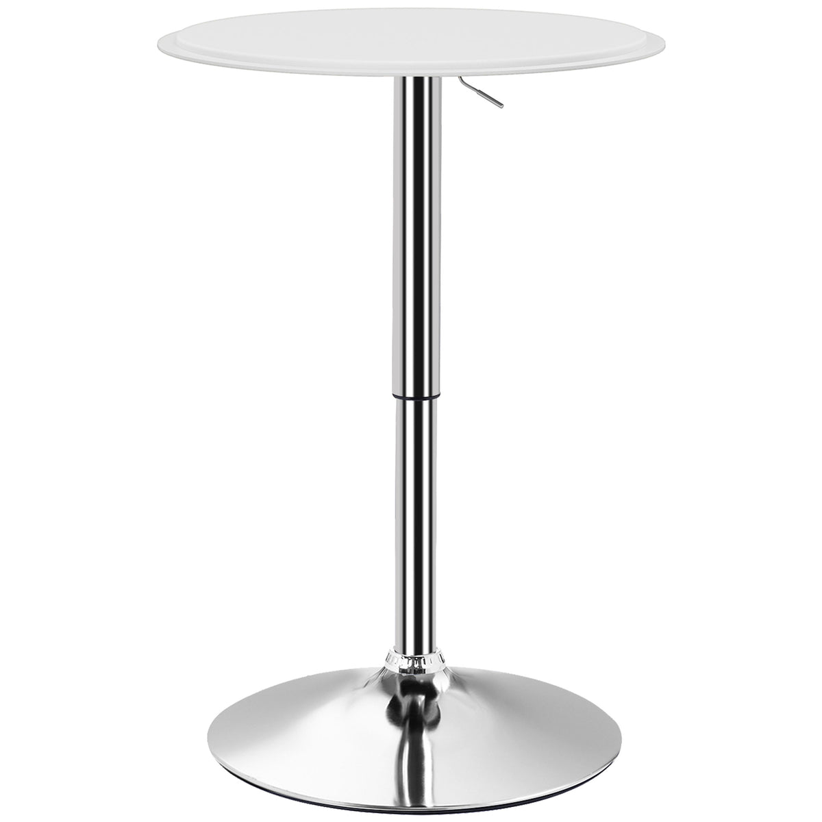 Mesa de Bar com Altura Ajustável Giratória 360° com Base Redonda Mesa Alta Moderna para Cozinha Sala de Jantar Ø63x67-93 cm Branco — foto 1