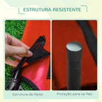 Cama para Animais de Estimação Cama Elevada para Cães Gatos Portátil Tecido Transpirável para Exterior Interior 64x46x18cm Vermelho — foto 6
