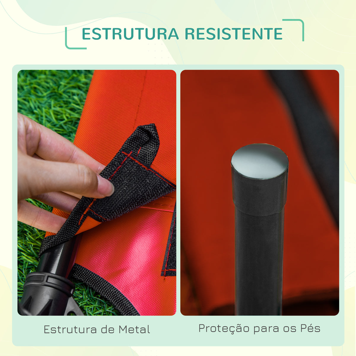 Cama para Animais de Estimação Cama Elevada para Cães Gatos Portátil Tecido Transpirável para Exterior Interior 64x46x18cm Vermelho — foto 6