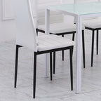 Conjunto de 4 Cadeiras de Sala de Jantar Estofadas em Linho e Pés de Metal Cadeiras Modernas para Cozinha Carga Máxima 120kg 41x50x97cm Branco — foto 9