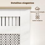 Cobertura para Radiadores Proteção Radiador de MDF 78x19x81 cm Cobertura de Radiador Desenho Moderno de Ripas e Colmeia para Sala Quarto Branco — foto 4