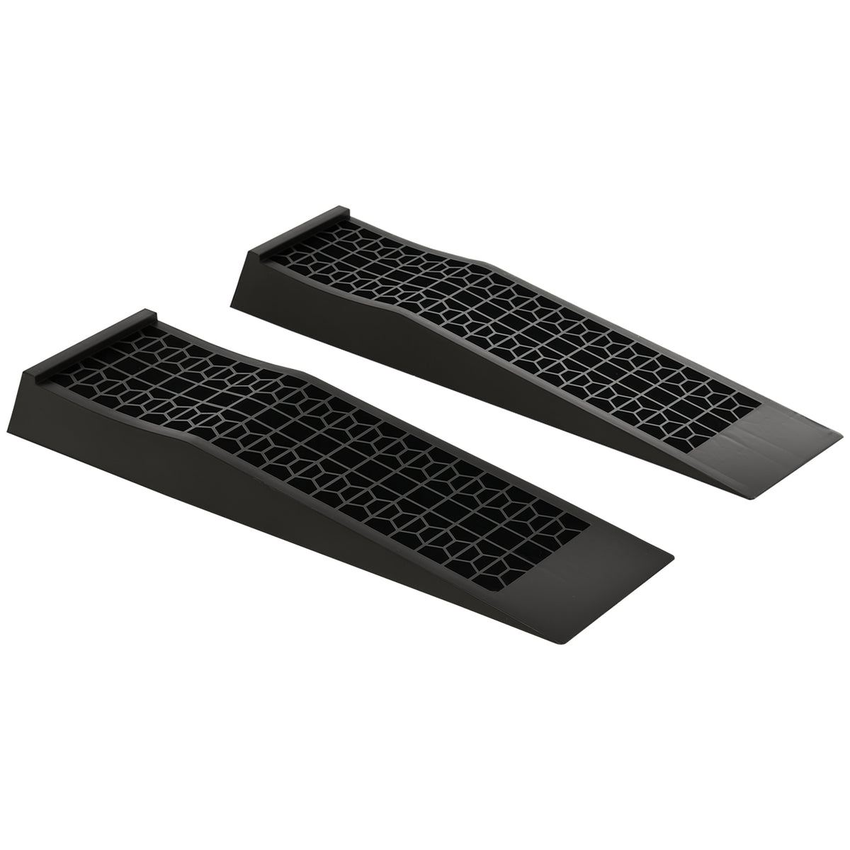 Conjunto de 2 Rampas de Plástico para Automóveis, Rampas Portáteis com Capacidade até 3 Toneladas para Carros, SUVs e Pequenas Carrinhas, Antiderrapantes e Estáveis, 70x19,5 cm, Preto — foto 1