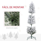 Árvore de Natal 150 cm Árvore de Natal Artificial Nevada com 120 Luzes LED 263 Ramos e Suporte de Metal Árvore de Natal para Sala de Estar Verde e Branco — foto 7