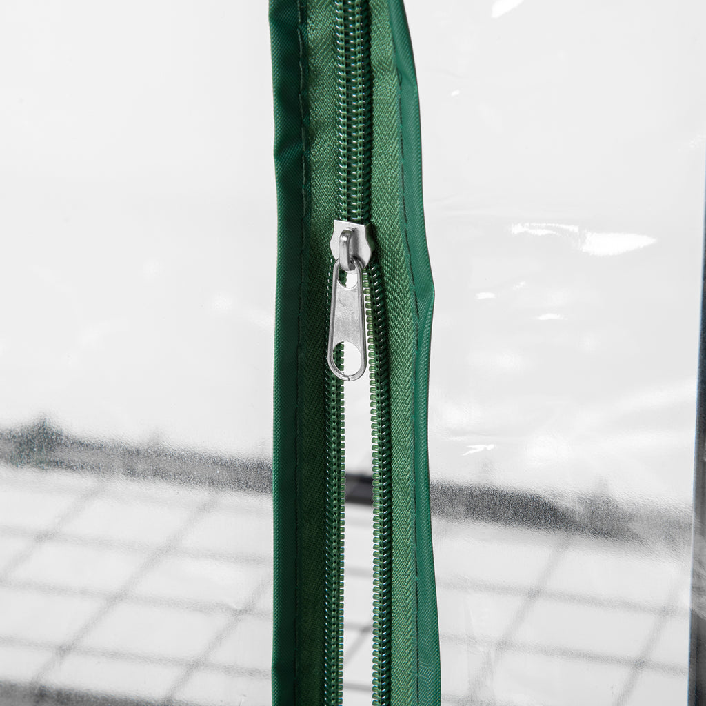 Estufa de Exterior com 4 Prateleiras e Rodas, Estufa Compacta com Porta Enrolável, Estrutura de Aço e Cobertura de PVC, Anti-UV para Plantas, Vasos, Flores, 70x50x165 cm, Transparente — foto 8