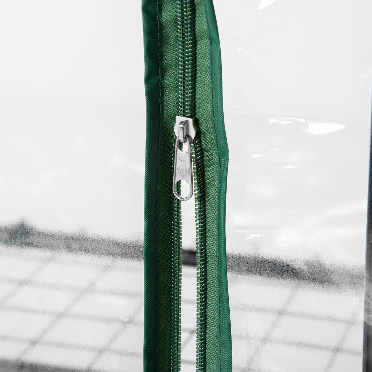 Estufa de Exterior com 4 Prateleiras e Rodas, Estufa Compacta com Porta Enrolável, Estrutura de Aço e Cobertura de PVC, Anti-UV para Plantas, Vasos, Flores, 70x50x165 cm, Transparente — foto 8