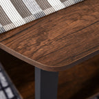 Mesa de Centro com 2 Prateleiras Mesa de Café Estilo Vintage para Sala de Estar Dormitório 100x60x46cm Castanho Rústico — foto 7