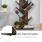 Estante em forma de árvore com prateleiras em 8 níveis robusto 50x28x142cm marrom — foto 7