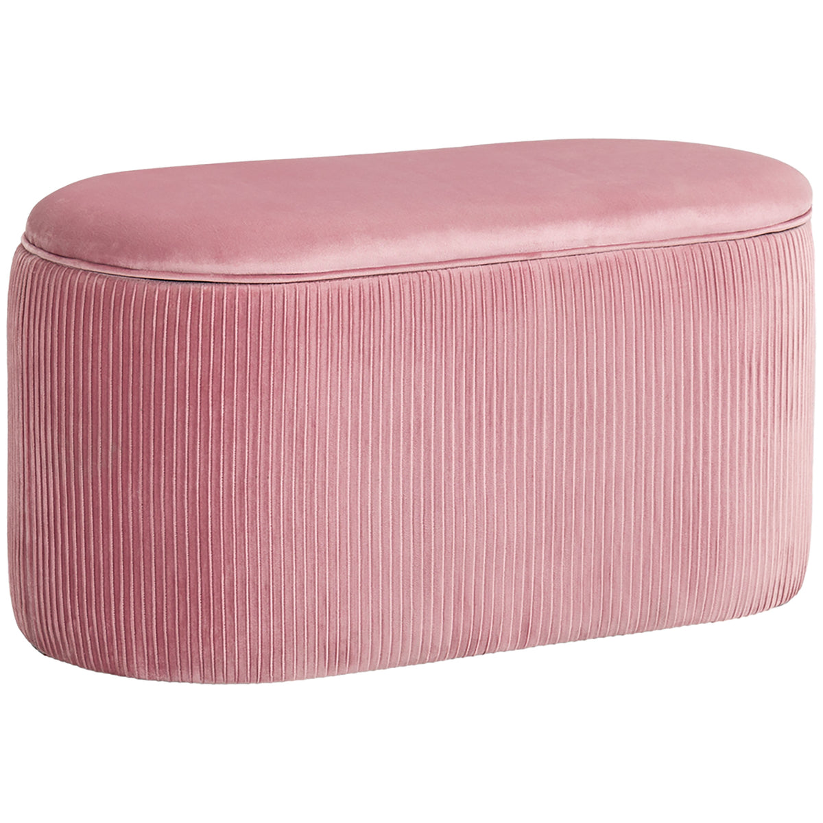 Banco com espaço de armazenamento Banco otomano com assento acolchoado carga máx. 120 kg 81x40x41 cm Rosa — foto 1