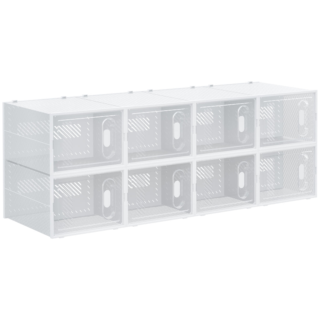 Armário Modular de Plástico Sapateira Modular com 8 Cubos Portas Magnéticas Organizador de Sapatos para Entrada Corredor Dormitório 28x36x21cm Transparente — foto 1