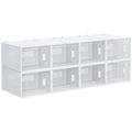 Armário Modular de Plástico Sapateira Modular com 8 Cubos Portas Magnéticas Organizador de Sapatos para Entrada Corredor Dormitório 28x36x21cm Transparente — foto 1