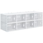 Armário Modular de Plástico Sapateira Modular com 8 Cubos Portas Magnéticas Organizador de Sapatos para Entrada Corredor Dormitório 28x36x21cm Transparente — foto 1