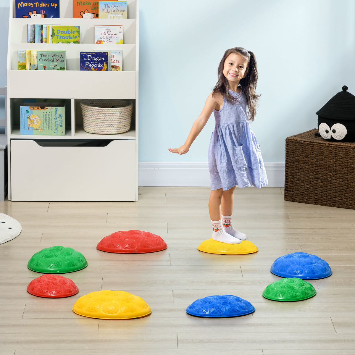 Pedras de Equilíbrio para Crianças de 3 a 8 Anos Conjunto de 8 Pedras de Equilíbrio Empilháveis com Base Antiderrapante para Treino de Equilíbrio e Promover a Coordenação Multicor — foto 2