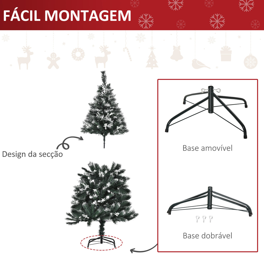 Árvore de Natal 150 cm Árvore de Natal Automática com 378 Ramos 41 Decorações Suporte em Aço Base Dobrável e Removível para Sala Verde — foto 6