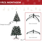Árvore de Natal 150 cm Árvore de Natal Automática com 378 Ramos 41 Decorações Suporte em Aço Base Dobrável e Removível para Sala Verde — foto 6