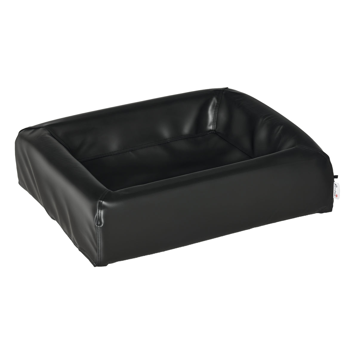 Cama para Cães Gatos Estofada em Couro PU Cama para Animais de Estimação Pequenos Amovível e Lavável com Zíper 58x49x14,5cm Preto — foto 1