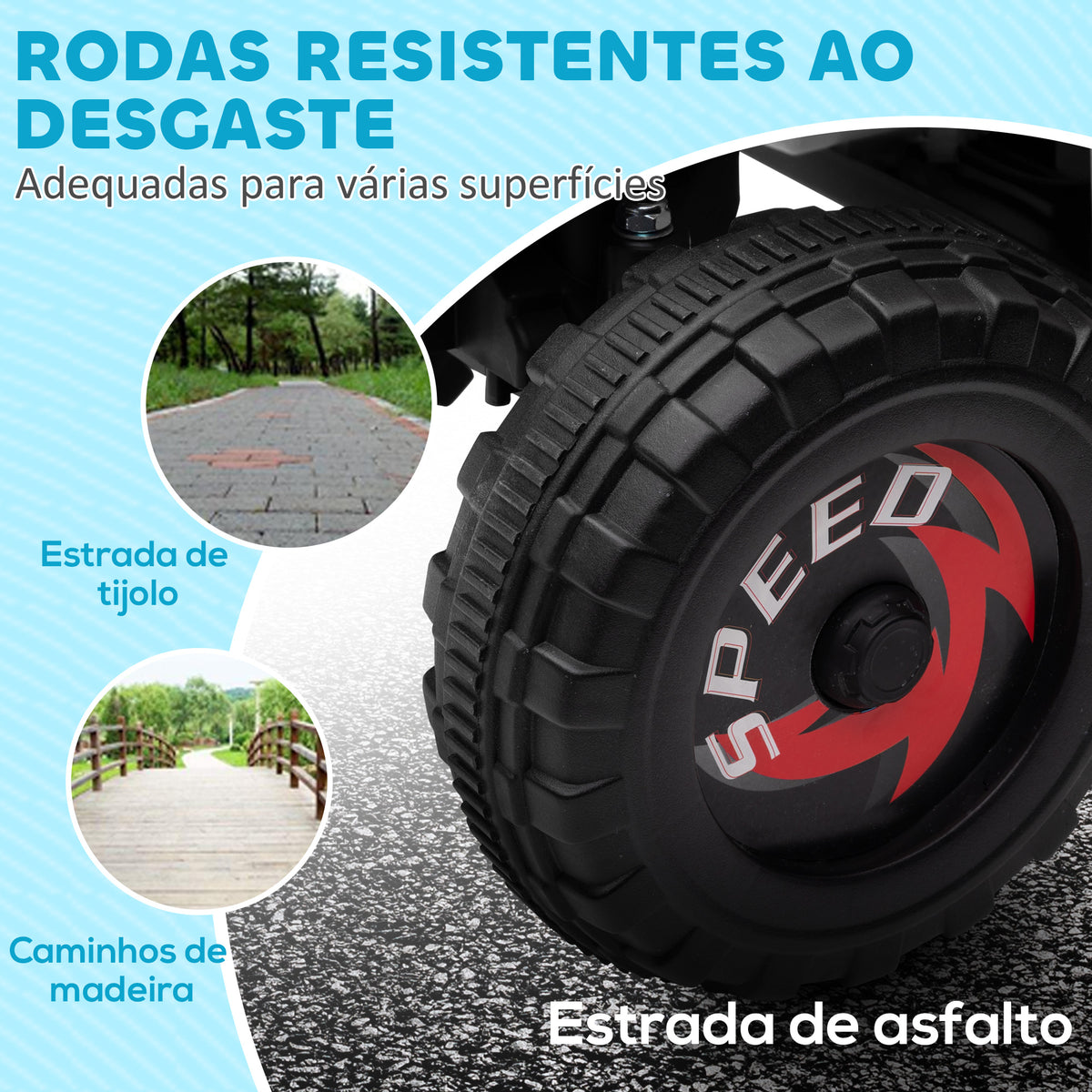 Quadriciclo Elétrico para Crianças 18-36 Meses Veículo Elétrico a Bateria de 6V com Velocidade 2,5 km/h Avanço e Marcha Atrás 70x41,5x48,5 cm Branco — foto 4