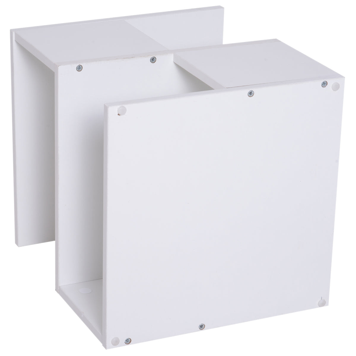 Mesa Auxiliar Mesa de Cabeceira Mesa Centro de 2 Níveis com Prateleira de Armazenamento para Sala Quarto Estante 40x40x43 cm Branco — foto 4