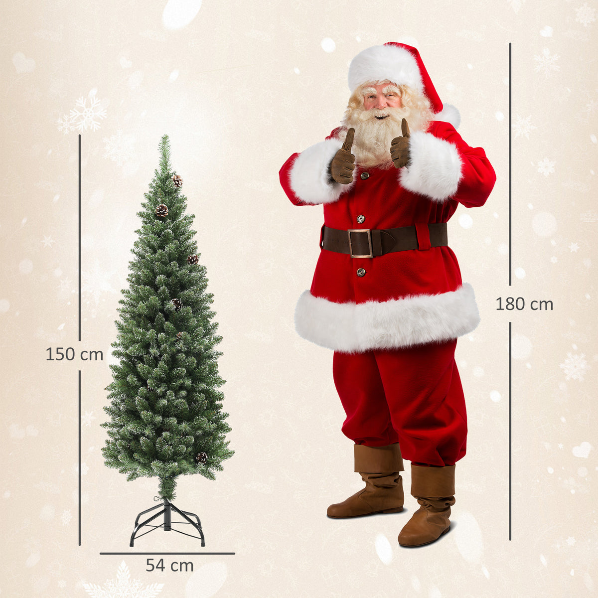 Árvore de Natal 150 cm Árvore de Natal Artificial com 395 Ramos e Suporte de Metal Árvore de Natal para Sala de Estar Interior Verde — foto 3