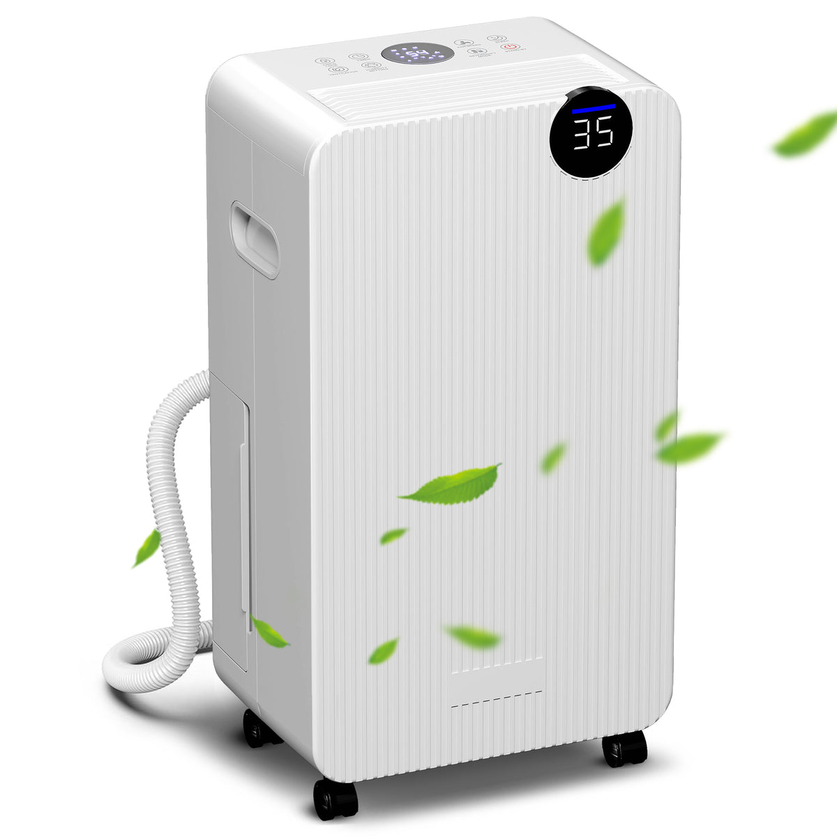 Desumidificador 12L/dia Depósito 2,1L Silencioso Desumidificador Elétrico com 4 Modos Ecrã LED Temporizador Desligamento Automático Bloqueio Infantil e Drenagem Contínua até 12-25㎡ Branco — foto 1