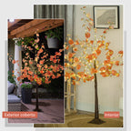 Árvore de Eucalipto Artificial 150 cm Árvore Artificial com 245 Luzes LED e Base Decoração para Interior e Exterior Laranja e Marrom — foto 7
