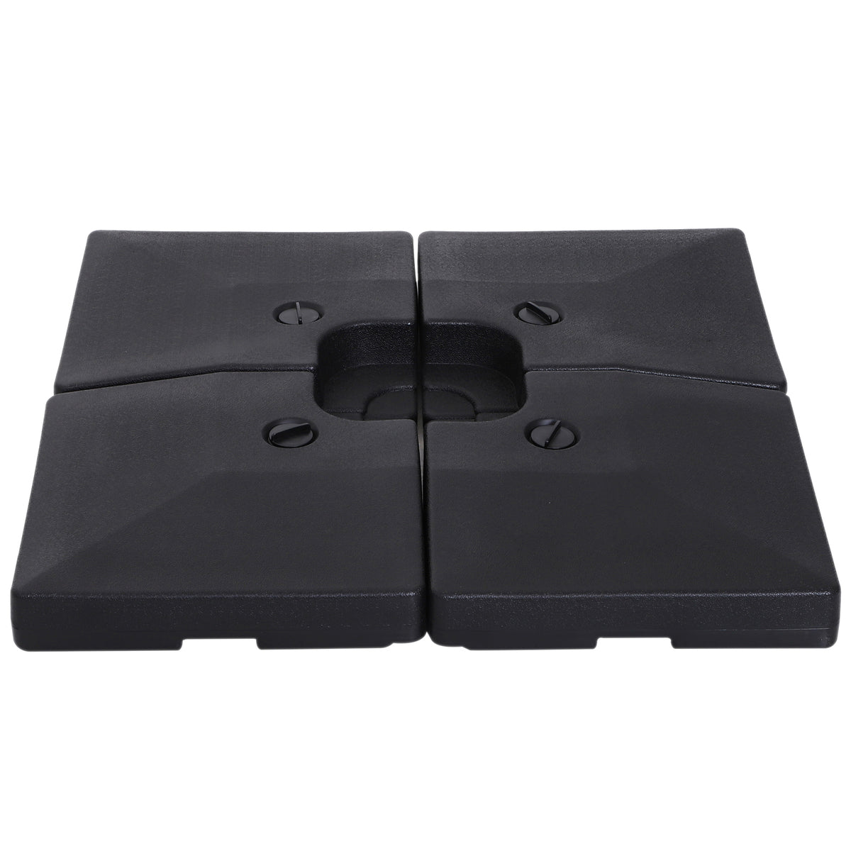 Base para Chapéu de Sol com 4 Peças Suporte para Chapéu de Sol para jardim Pátio Exterior 51x51x12 Preto — foto 1
