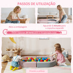 Sofá Infantil Convertível Sofá para Crianças com Almofada em Forma de Coroa Dobrável em Cama e Zona de Brincadeiras Estofado em Veludo Suave para Crianças dos 18 aos 36 Meses Rosa e Azul Acinzentado — foto 7