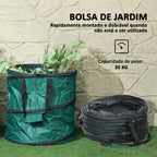 Conjunto de 4 Sacos para Resíduos de Jardim 86L Sacos para Resíduos Resistentes com Pegas Tampa com Fecho e Desenho Pop-Up Dobráveis e Reutilizáveis Ø47x50 cm Verde — foto 4