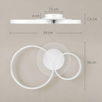 Candeeiro de Teto LED 40W Candeeiro Moderno com Iluminação LED 3000K/4000K/6500K para Quarto Sala Cozinha Sala de Jantar 59x38x7,4 cm Branco — foto 3