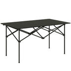Mesa de Campismo Dobrável de Metal com Tampo Enrolável e Bolsa de Transporte Mesa de Piquenique Portátil para Campismo Trekking Praia e Barbecue 95x55x50 cm Preto — foto 1