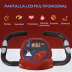 Bicicleta ergométrica profissional Formato X dobrável vertical com 8 níveis Banco de resistência magnética com altura ajustável Aço 43x97x109 cm Vermelho — foto 4