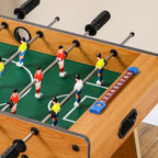 Mesa de Matraquilho para Crianças e Adultos Matraquilho 69x37x70cm com 2 Bolas 6 Hastes Metálicas 2 Placares de Pontos 18 Jogadores Pés Dobrável para Familias Festas Madeira — foto 7