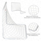 Conjunto de 2 Balizas de Futebol com Rede e Bola para Crianças e Adultos, Brinquedo Desportivo de Exterior para Jardim com Bomba de Enchimento, Aço e Poliéster, 78x46x56 cm, Branco — foto 5