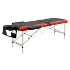 Marquesa de Massagem Dobrável e Portátil Mesa de Massagem com Altura Ajustável Apoio para a Cabeça e Apoio para os Braços 215x60x61-84 cm Preto e Vermelho — foto 1