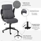 Cadeira de escritório ergonômica 360 ° giratória com função de inclinação Apoios de braço acolchoados e ajustáveis ​​em altura para casa e escritório 67x70x108-118 cm Cinza — foto 8