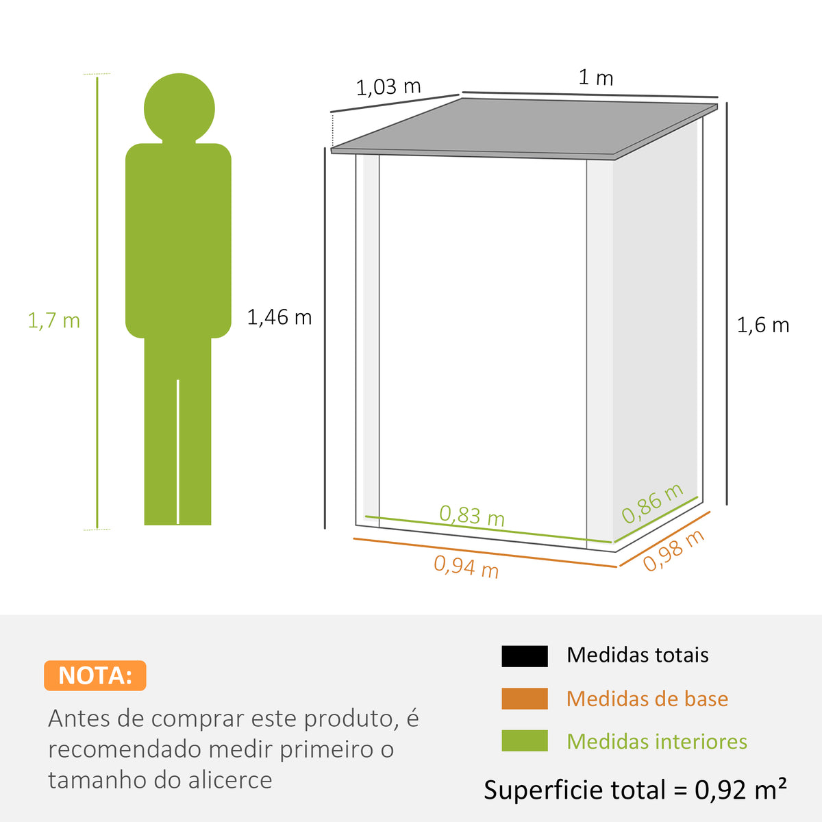 Abrigo de Jardim 0,92 m² 100x103x160cm Abrigo Exterior de Aço Galvanizado com Porta Fechadura e Teto Inclinado para Armazenamento de Ferramentas Cinza Escuro — foto 3