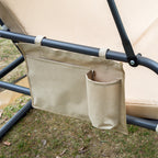 Baloiço de Jardim de 3 Lugares Convertível em Cama com Rede Mosquiteira para Terraço Balcão Exterior Carga Máxima 300kg 240x140x197cm Creme — foto 4