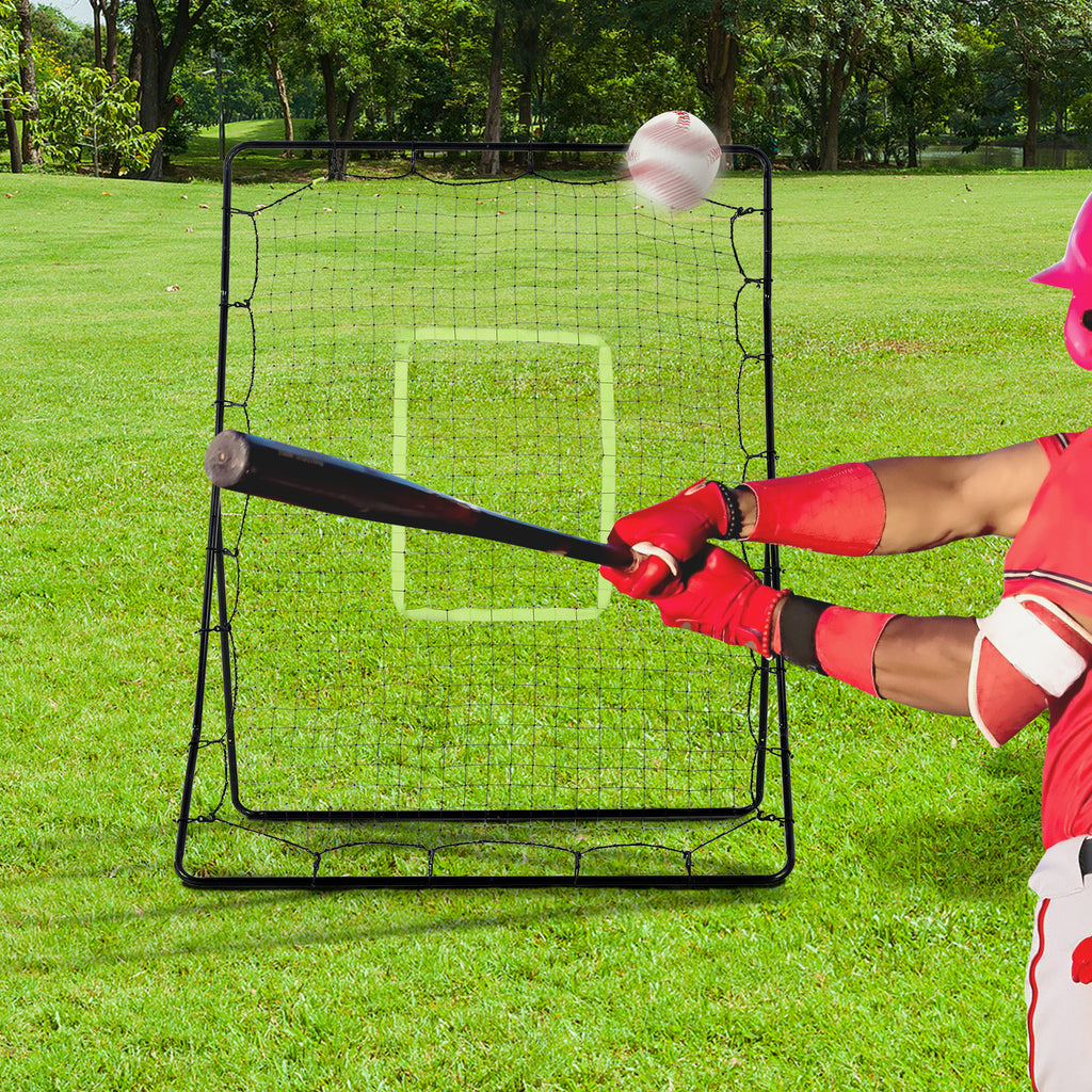Rede de Beisebol Rede para Prática de Beisebol e Softbol com Estrutura Metálica e Ganchos para Treino de Futbol Ténis 123x90x174 cm Preto — foto 2