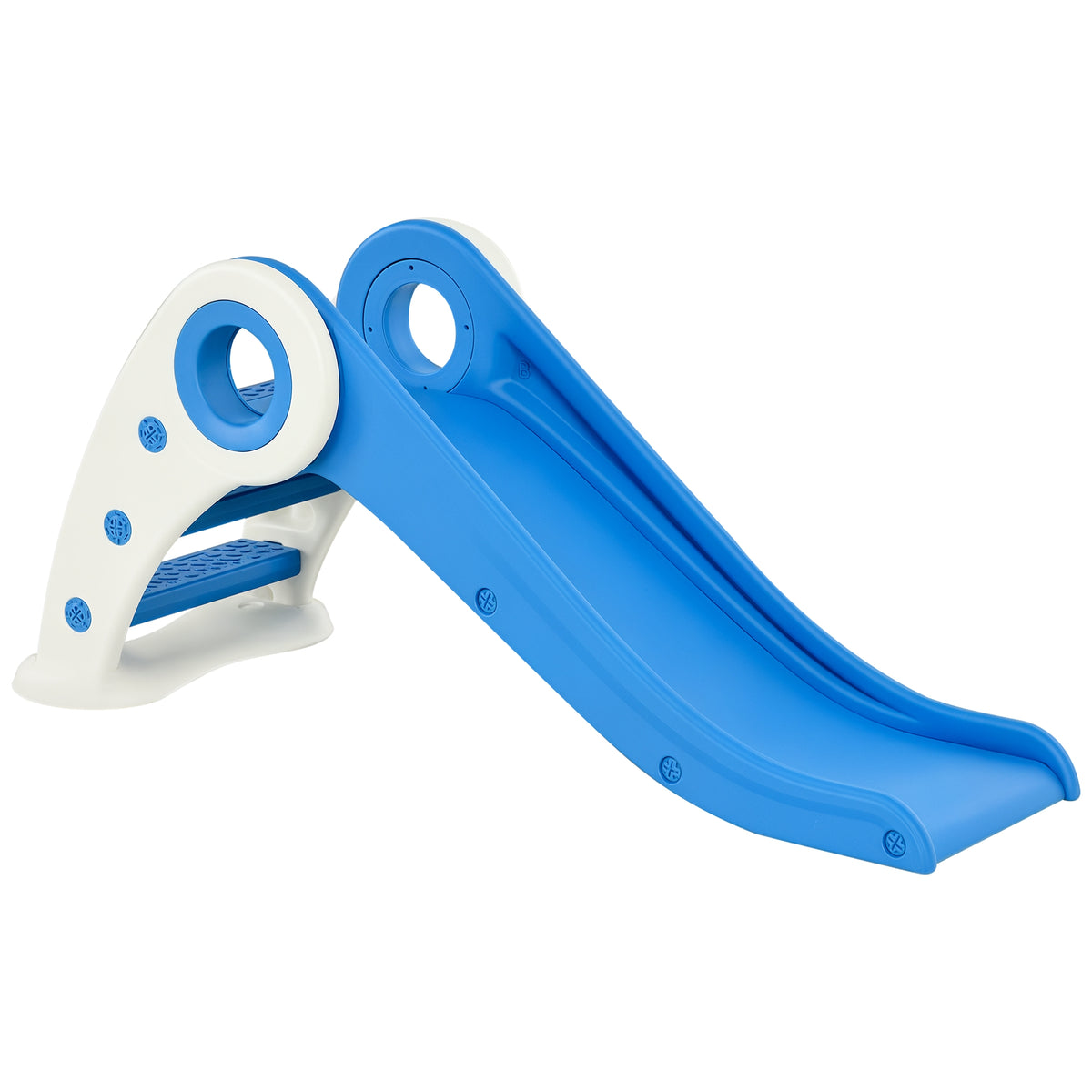 Escorrega infantil para crianças acima de 3 anos Escorrega largo dobrável com escadas rampa longa para jardim parque interiores 120x50x56 cm Azul — foto 1
