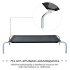 Cama Elevada para Animais de Estimação Cama para Cães e Gatos Desmontável Tecido Textilene Exterior Jardim Terraço 89x58x20cm Preto — foto 4