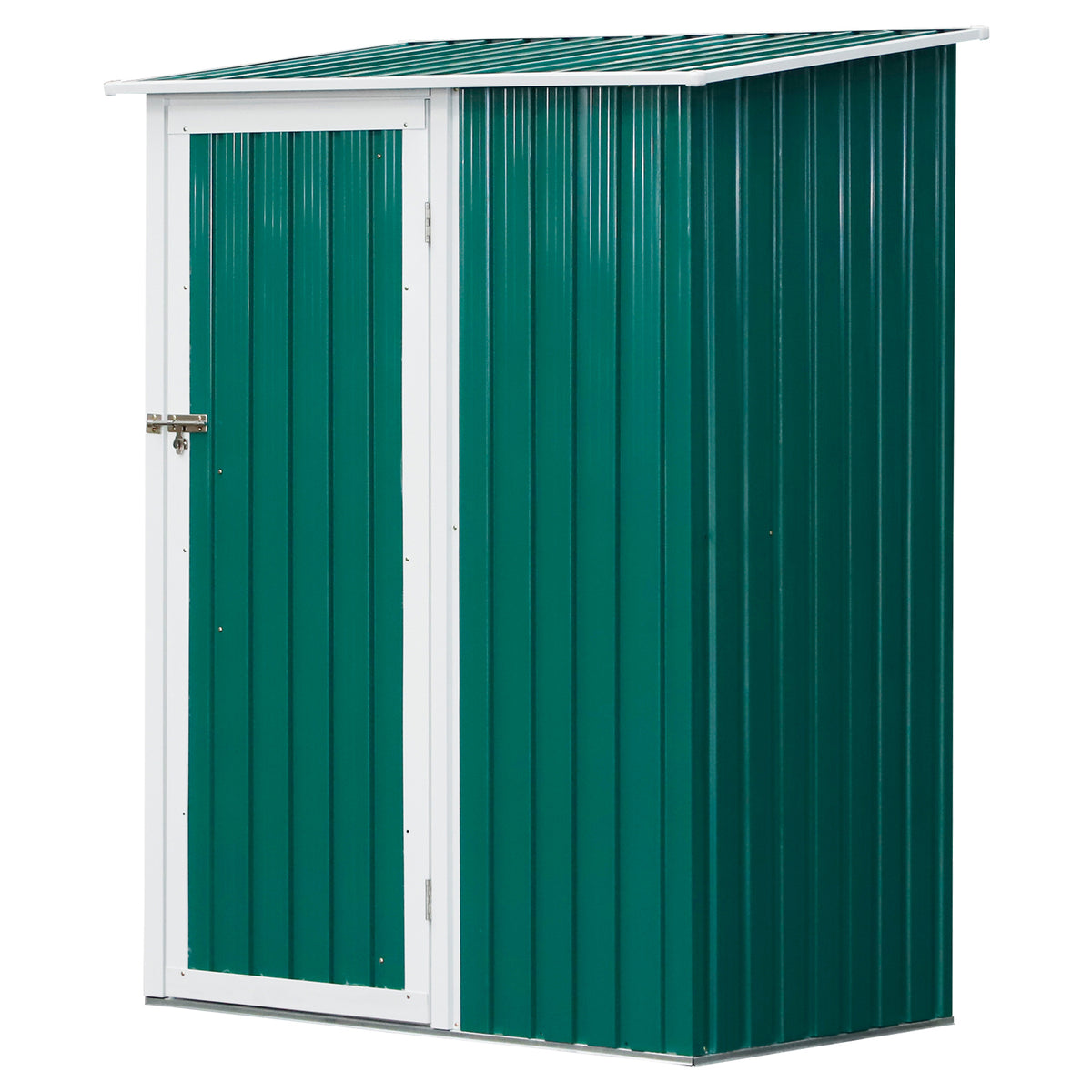 Loja galvanizada da ferramenta de jardinagem da plataforma da vertente de aço do jardim da plataforma com telhado e uma porta143x89x186cm — foto 1