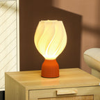 Candeeiro de Mesa de Cabeceira com Ecrã de Impressão 3D Candeeiro de Mesa com Desenho de Pétalas com Luz Quente para Quarto Sala de Estar Ø16,5x28 cm Branco — foto 2