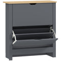 Sapateira com 2 Compartimentos Basculantes Divisória Ajustável para 8-12 Pares de Sapatos 72x26x80 cm Cinza Escuro — foto 1
