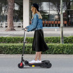 Trotinete Elétrico Dobrável Suporta até 50kg com Altura Ajustável Scooter Elétrica com Interruptor de Inicio e Freios 75x36x82-93cm Preto — foto 2